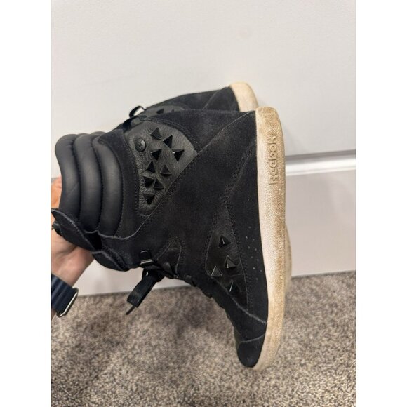 Y2K Reebok X Alicia Keys Hidden Wedge Black Studded Sneakers Womens Size 7.5 - Picture 4 of 8